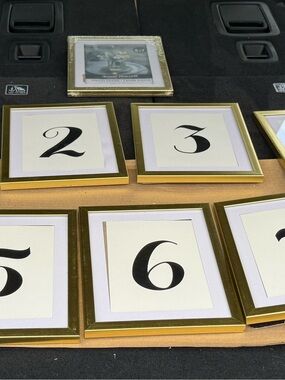 Gold and White Numbered Frame Set